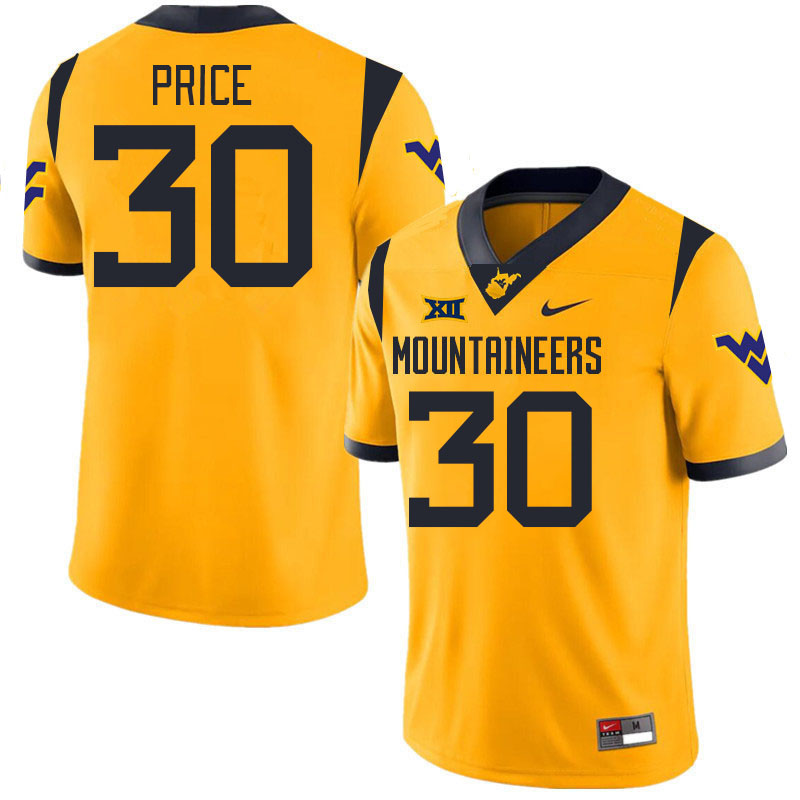 Men #30 Judah Price West Virginia Mountaineers College 2024 New Uniforms Football Jerseys Stitched S